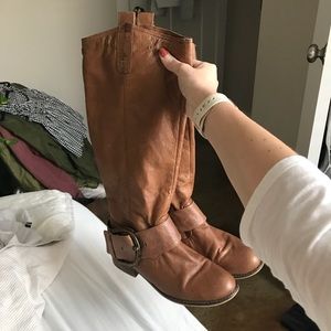 Steve Madden tan leather boots